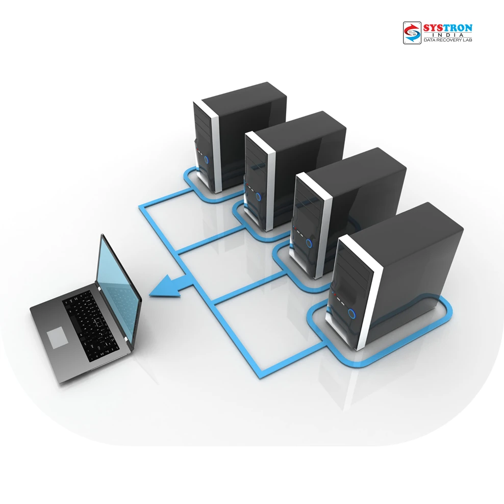 RAID Data Recovery Concept Conceptual illustration of RAID data redundancy and recovery